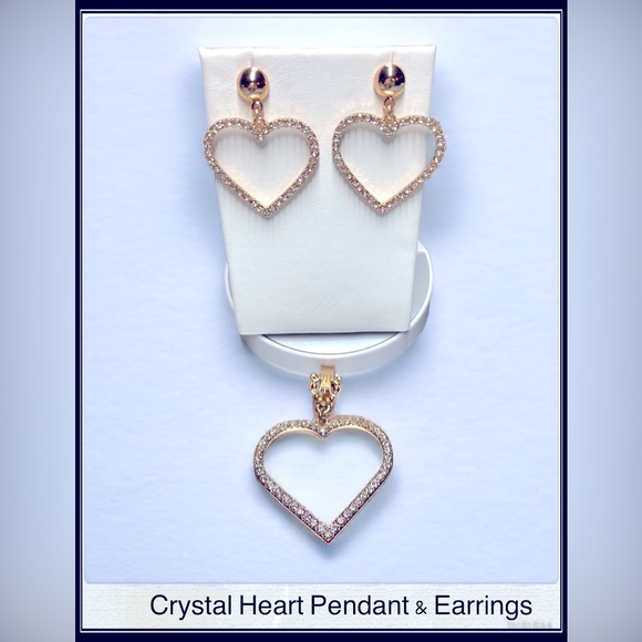 Crystal Heart Pendant & Earringd - Picture 5 of 5